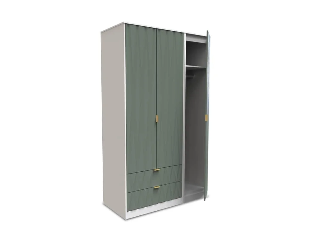Welcome Welcome Las Vegas 3 Door 2 Drawer Tall Triple Wardrobe (Assembled)