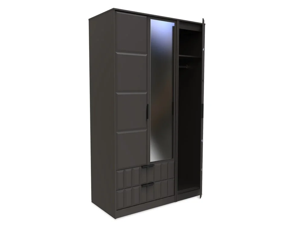 Welcome Welcome New York 3 Door 2 Drawer Tall Mirrored Wardrobe (Assembled)