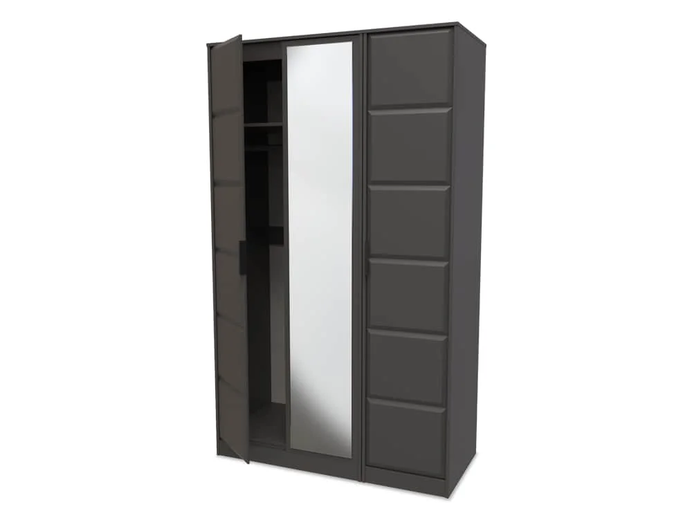 Welcome Welcome New York 3 Door Tall Mirrored Triple Wardrobe (Assembled)