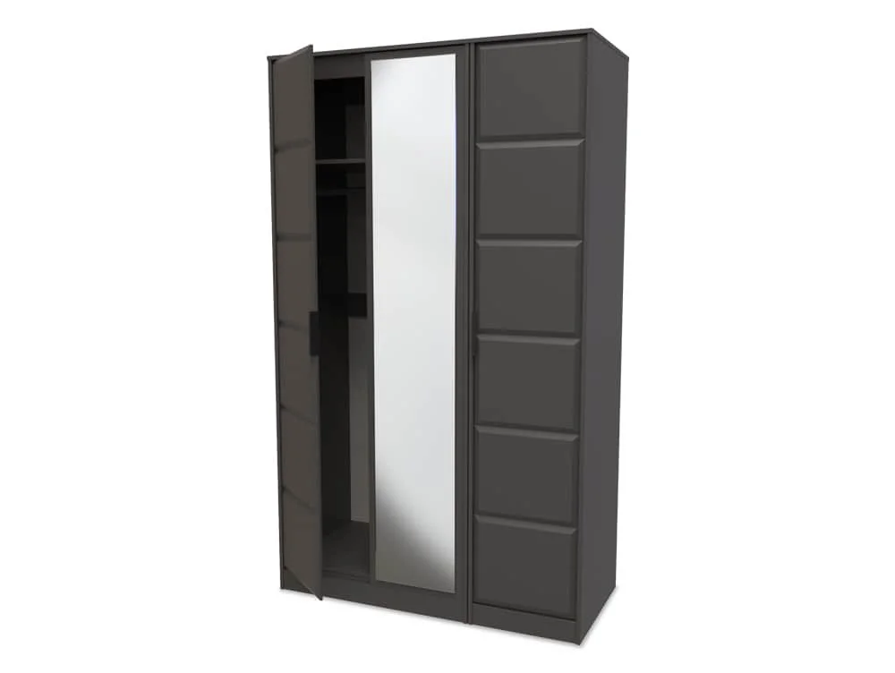 Welcome Welcome New York 3 Door Tall Mirrored Triple Wardrobe (Assembled)