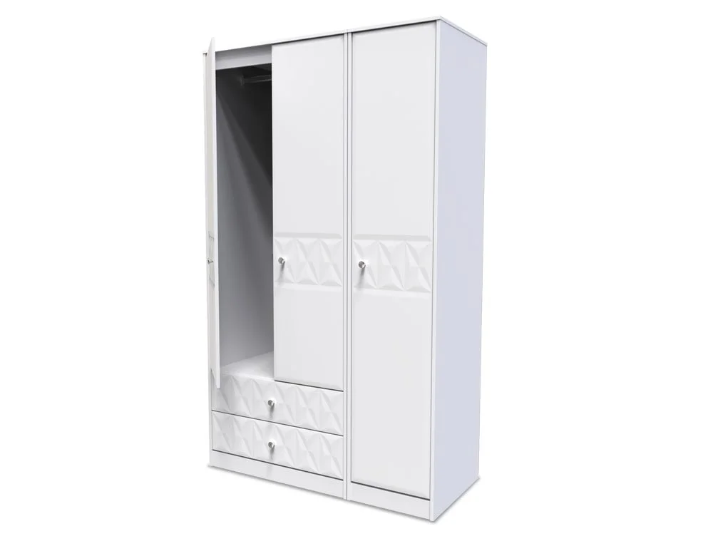 Welcome Welcome San Jose 3 Door 2 Drawer Tall Triple Wardrobe (Assembled)