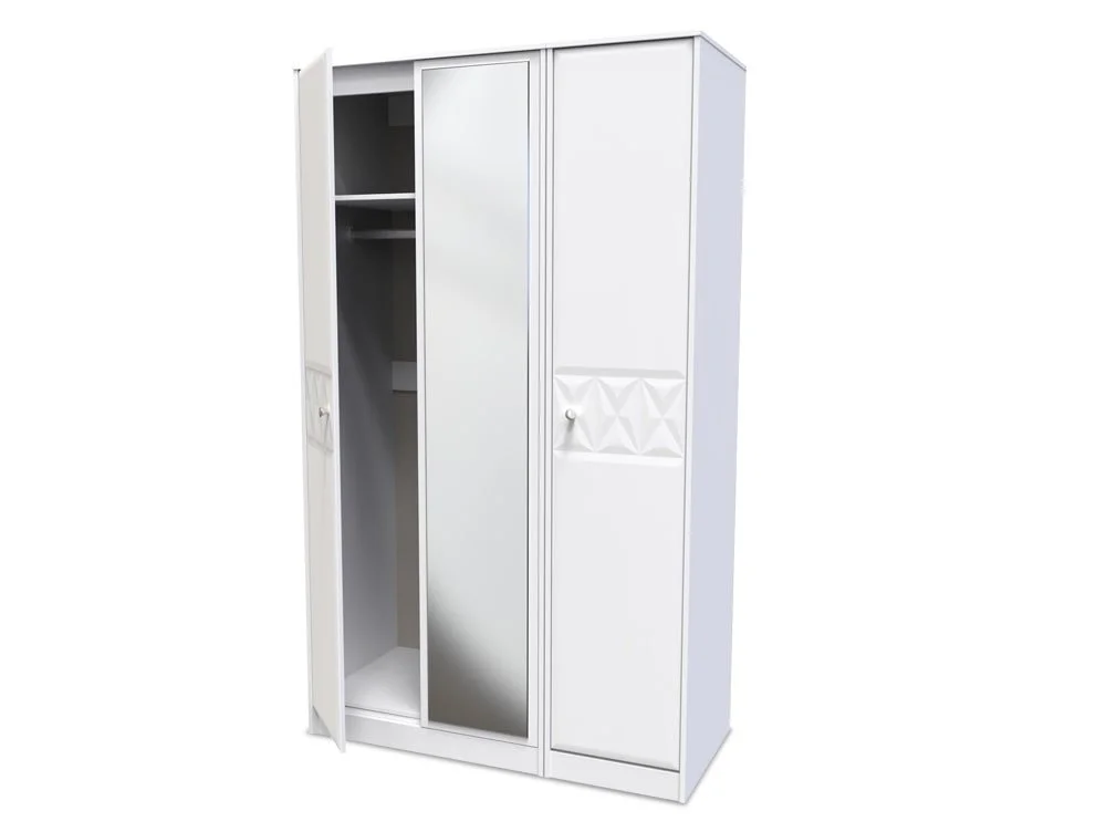 Welcome Welcome San Jose 3 Door Tall Mirrored Triple Wardrobe (Assembled)