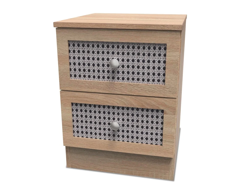Welcome Welcome Rattan Look 2 Drawer Small Bedside Table (Assembled)