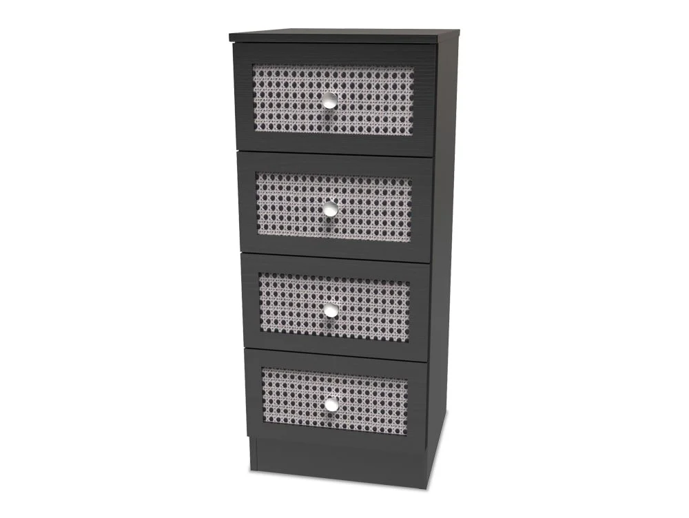 Welcome Welcome Rattan Look 4 Drawer Tall Narrow Chest of Drawers (Assembled)