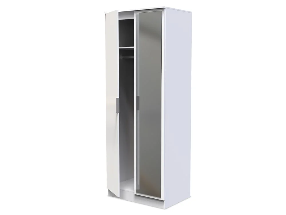 Welcome Welcome Plymouth 2 Door Tall Mirrored Double Wardrobe (Assembled)