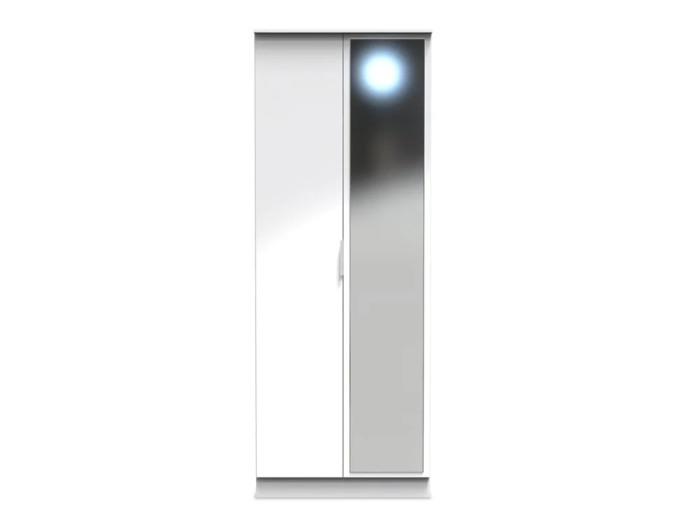 Welcome Welcome Plymouth 2 Door Tall Mirrored Double Wardrobe (Assembled)