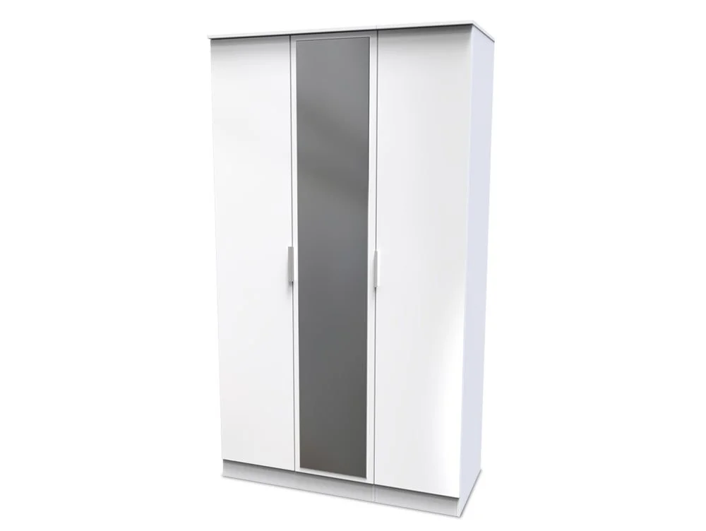 Welcome Welcome Plymouth 3 Door Tall Mirrored Triple Wardrobe (Assembled)