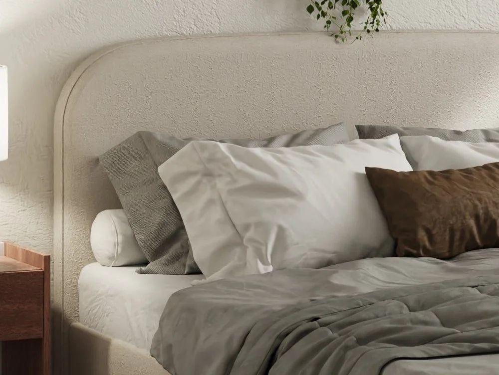 GFW GFW Florence Stone Boucle Ottoman Bed Frame