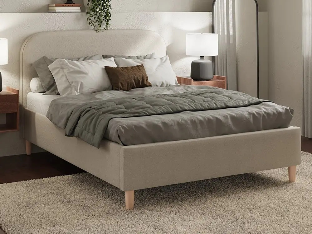 GFW GFW Florence 4ft6 Double Stone Boucle Fabric Ottoman Bed Frame