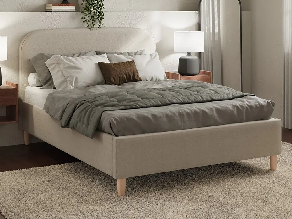 GFW GFW Florence Stone Boucle Ottoman Bed Frame
