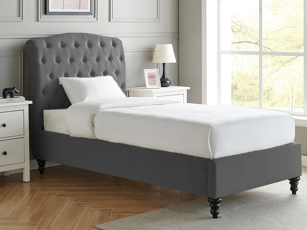 Limelight  Limelight Rosa 3ft Single Dark Grey Fabric Bed Frame
