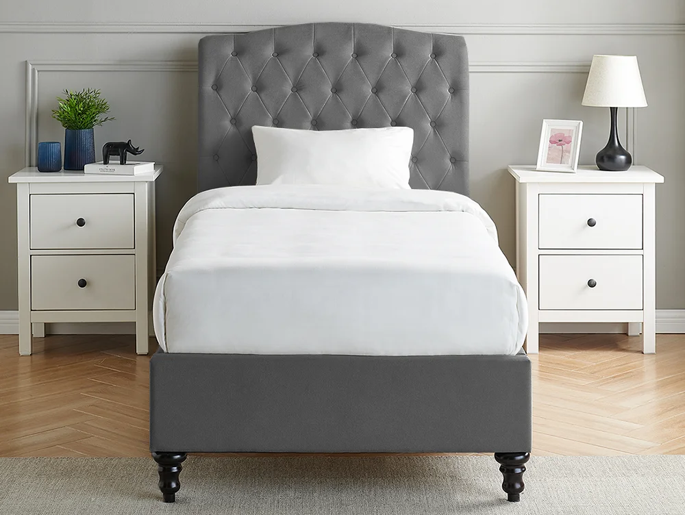 Limelight  Limelight Rosa 3ft Single Dark Grey Fabric Bed Frame