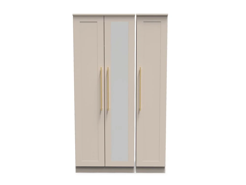 Welcome Welcome Haworth 3 Door Tall Mirrored Triple Wardrobe (Assembled)