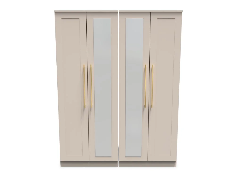 Welcome Welcome Haworth 4 Door Tall Mirrored Wardrobe (Assembled)