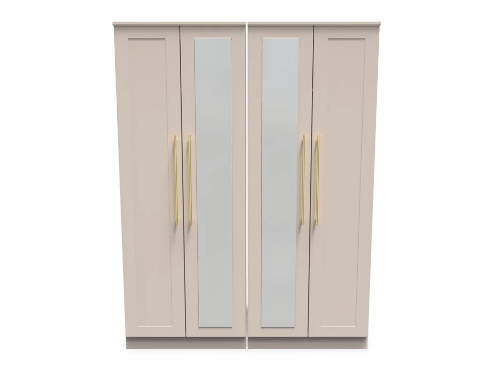 Welcome Welcome Haworth 4 Door Tall Mirrored Wardrobe (Assembled)