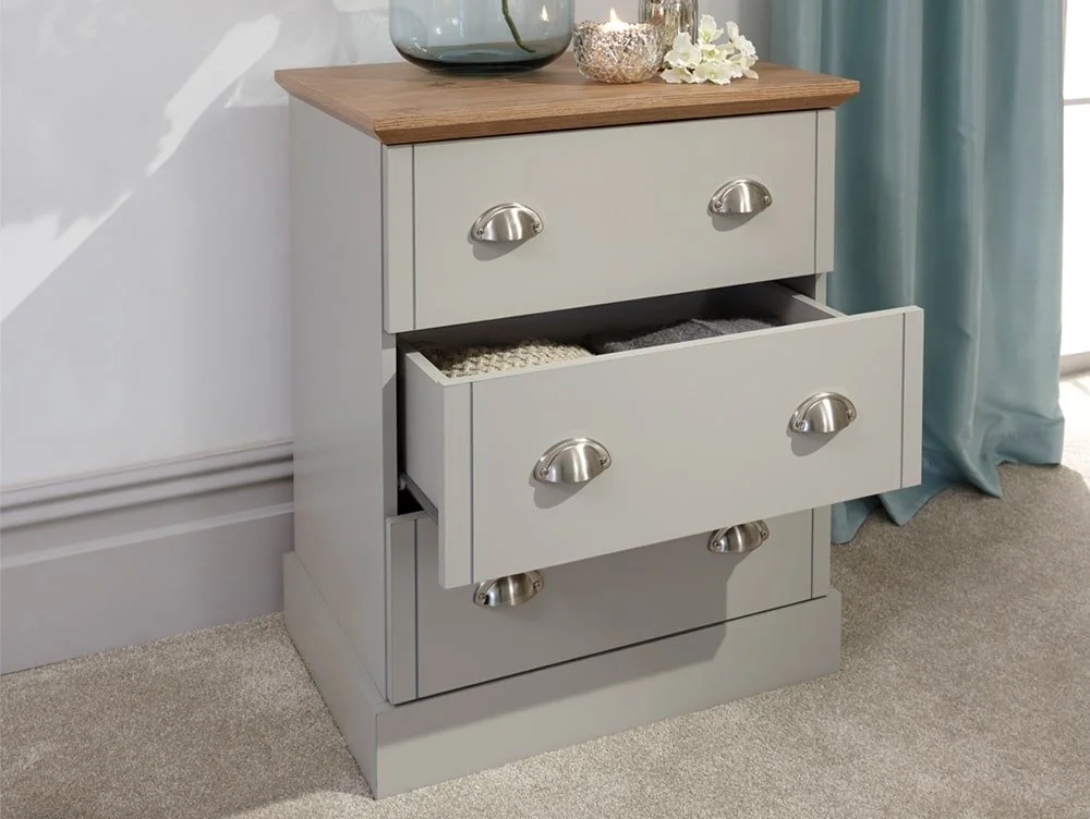 GFW GFW Kendal Light Grey and Oak 3 Piece Bedroom Furniture Set