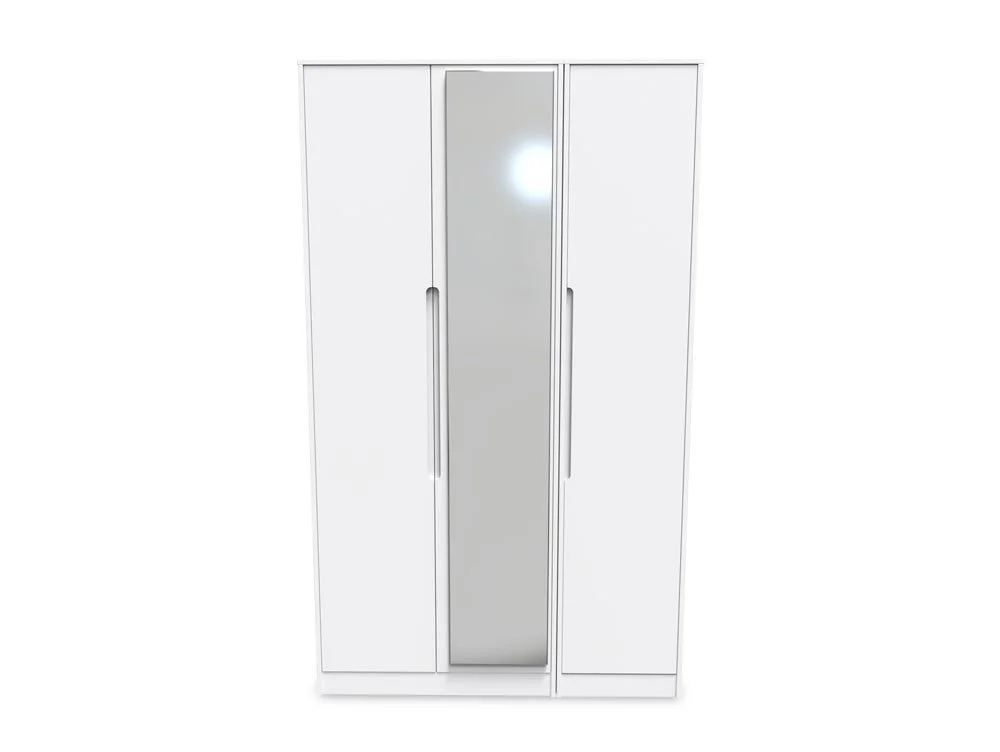 Welcome Welcome Monaco 3 Door Tall Mirrored Triple Wardrobe (Assembled)