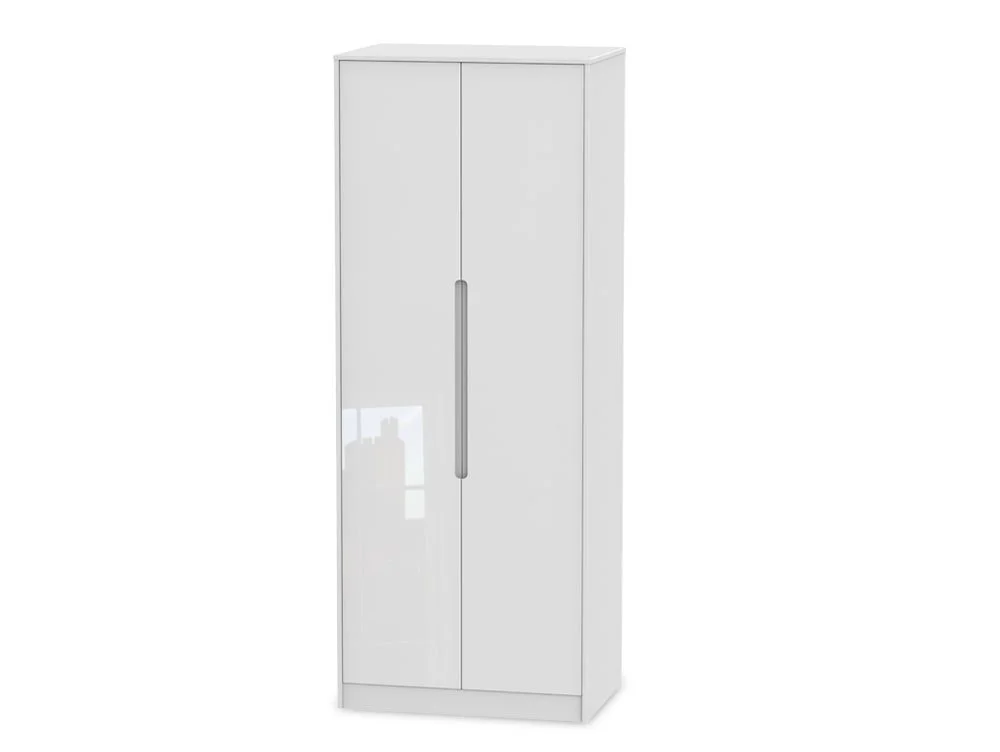 Welcome Welcome Monaco Gloss 2 Door Tall Double Hanging Wardrobe (Assembled)