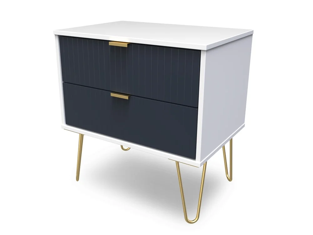 Welcome Welcome Linear 2 Drawer Wide Bedside Table (Assembled)
