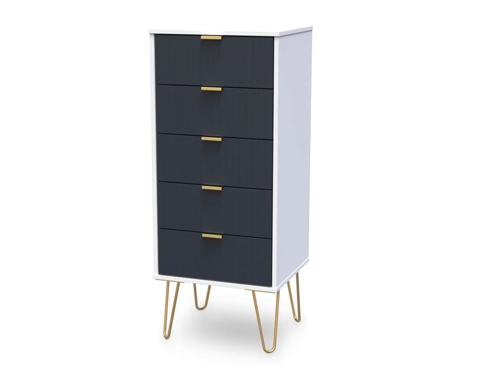 Welcome Welcome Linear 5 Drawer Tall Narrow Chest of Drawers (Assembled)