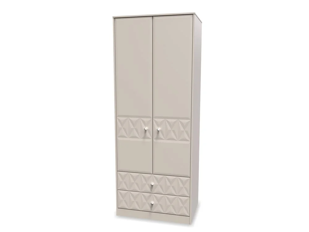 Welcome Welcome Pixel 2 Door 2 Drawer Tall Double Wardrobe (Assembled)