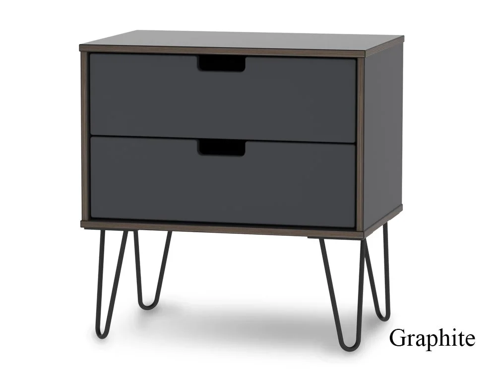 Welcome Welcome Shanghai 2 Drawer Wide Bedside Table (Assembled)