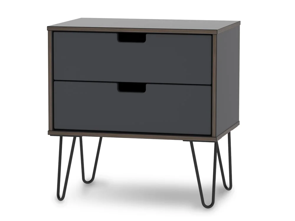 Welcome Welcome Shanghai 2 Drawer Wide Bedside Table (Assembled)