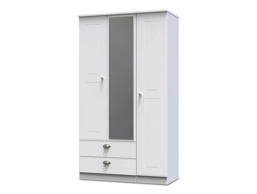 Welcome Welcome Victoria 3 Door 2 Drawer Tall Mirrored Triple Wardrobe (Assembled)