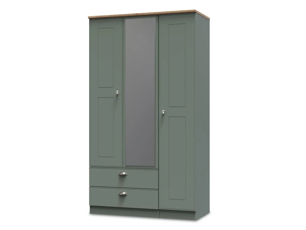 Welcome Welcome Victoria 3 Door 2 Drawer Tall Mirrored Triple Wardrobe (Assembled)