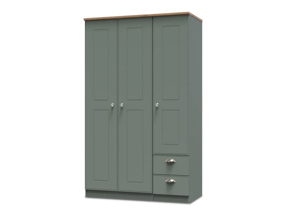 Welcome Welcome Victoria 3 Door 2 Small Drawer Triple Wardrobe (Assembled)