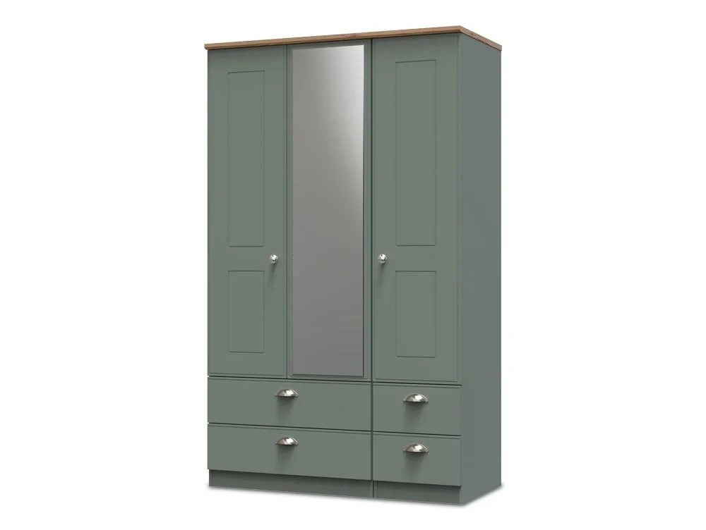 Welcome Welcome Victoria 3 Door 4 Drawer Mirrored Triple Wardrobe (Assembled)