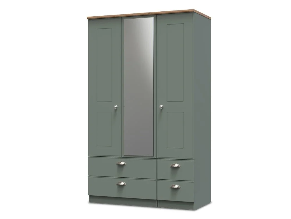 Welcome Welcome Victoria 3 Door 4 Drawer Tall Mirrored Triple Wardrobe (Assembled)