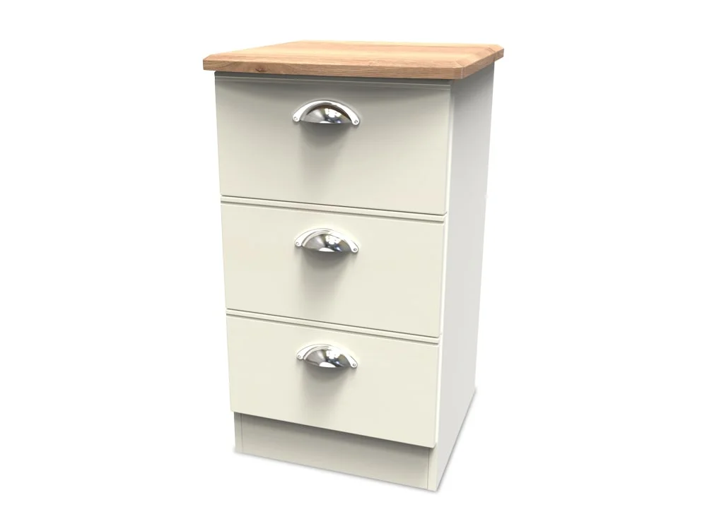 Welcome Welcome Victoria 3 Drawer Bedside Table (Assembled)