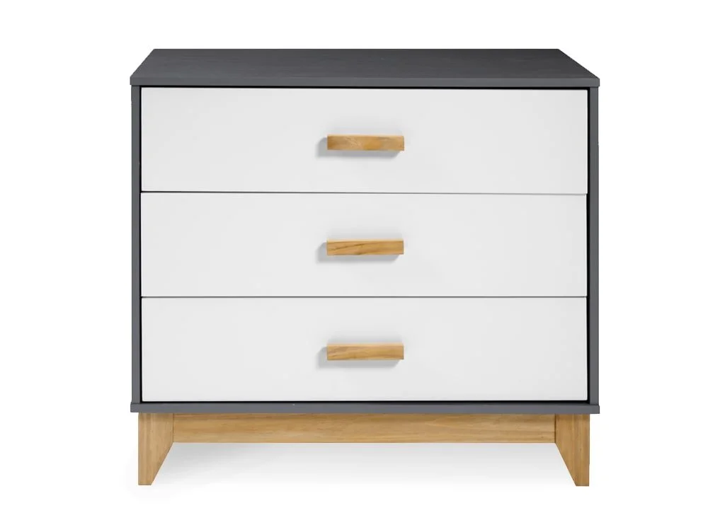 Seconique Seconique Cleveland Grey and White 3 Drawer Chest of Drawers