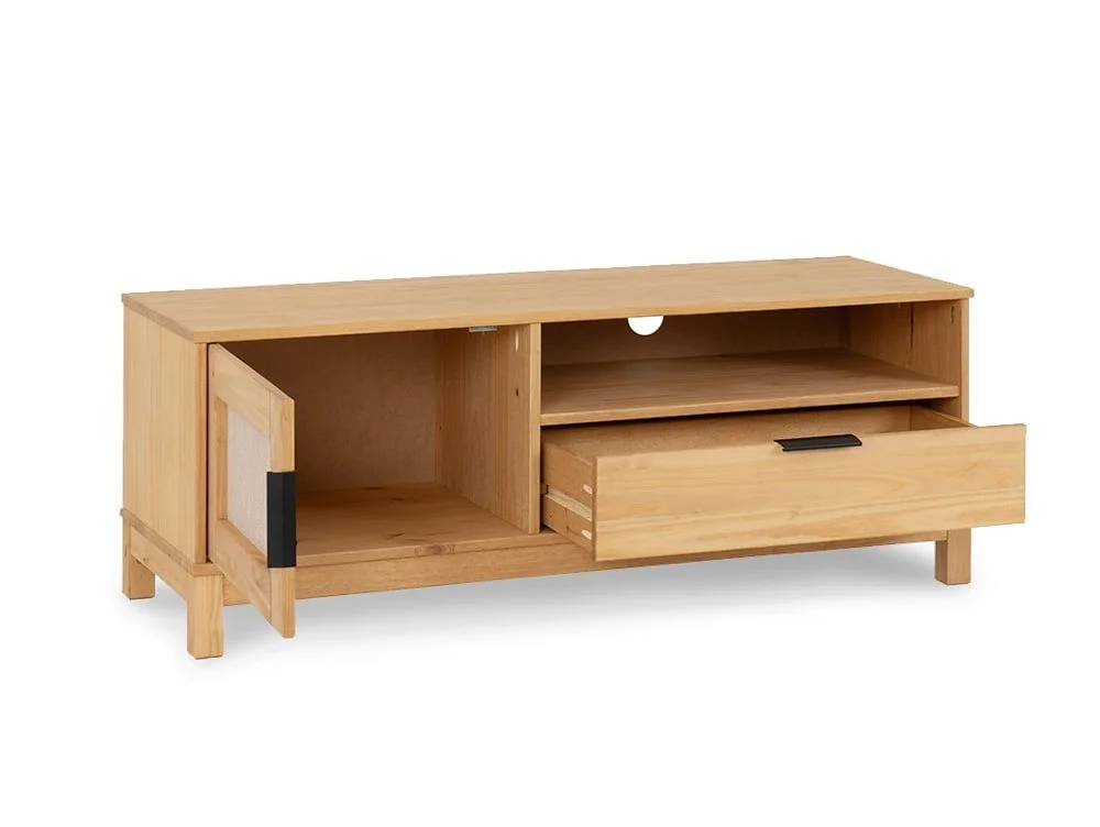 Seconique Seconique Corona Rattan and Pine 1 Door 1 Drawer TV Cabinet