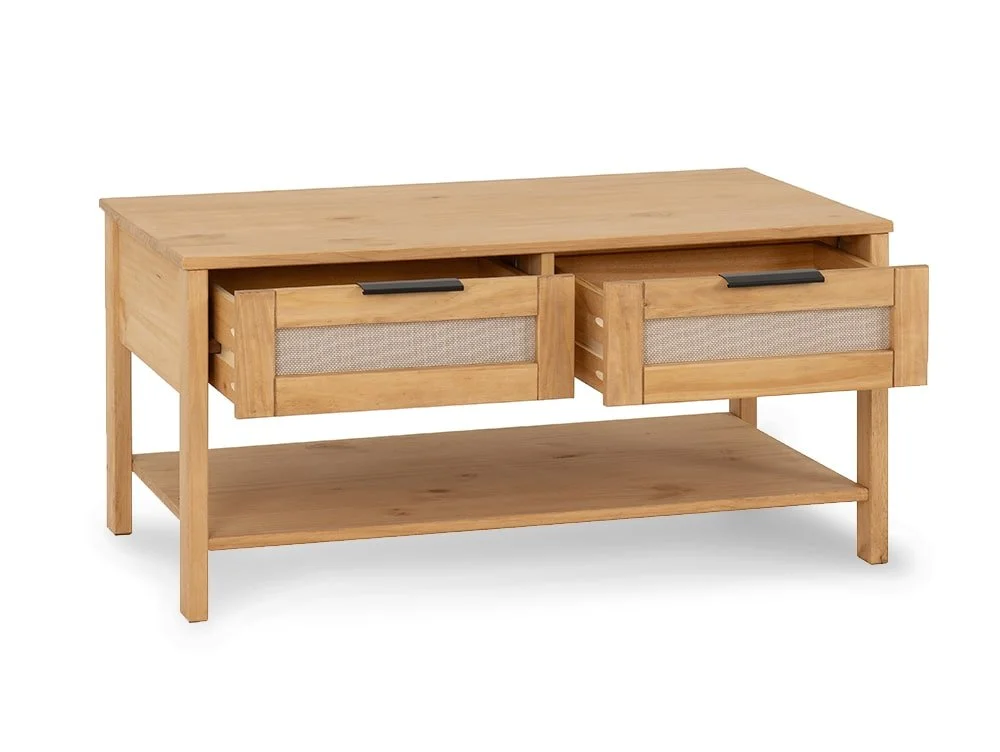 Seconique Seconique Corona Rattan and Pine 2 Drawer Coffee Table