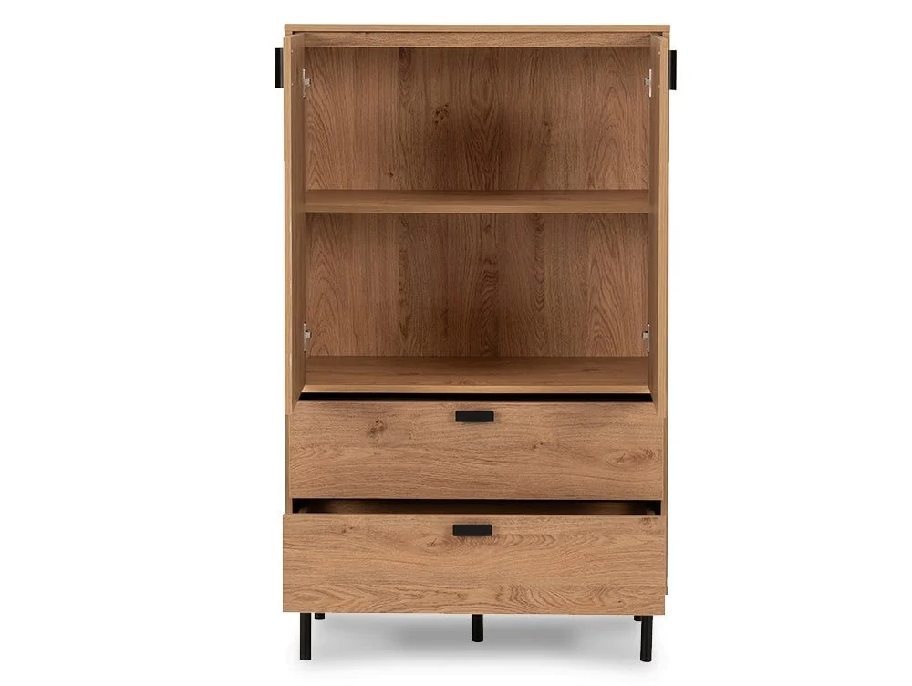 Seconique Seconique Leon Oak 2 Door 2 Drawer Storage Unit