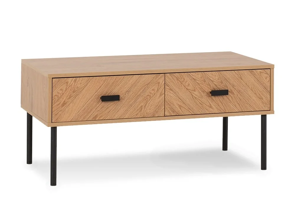 Seconique Seconique Leon Oak 2 Drawer Coffee Table