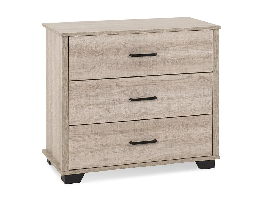 Seconique Seconique Oliver Light Oak 3 Drawer Chest of Drawers