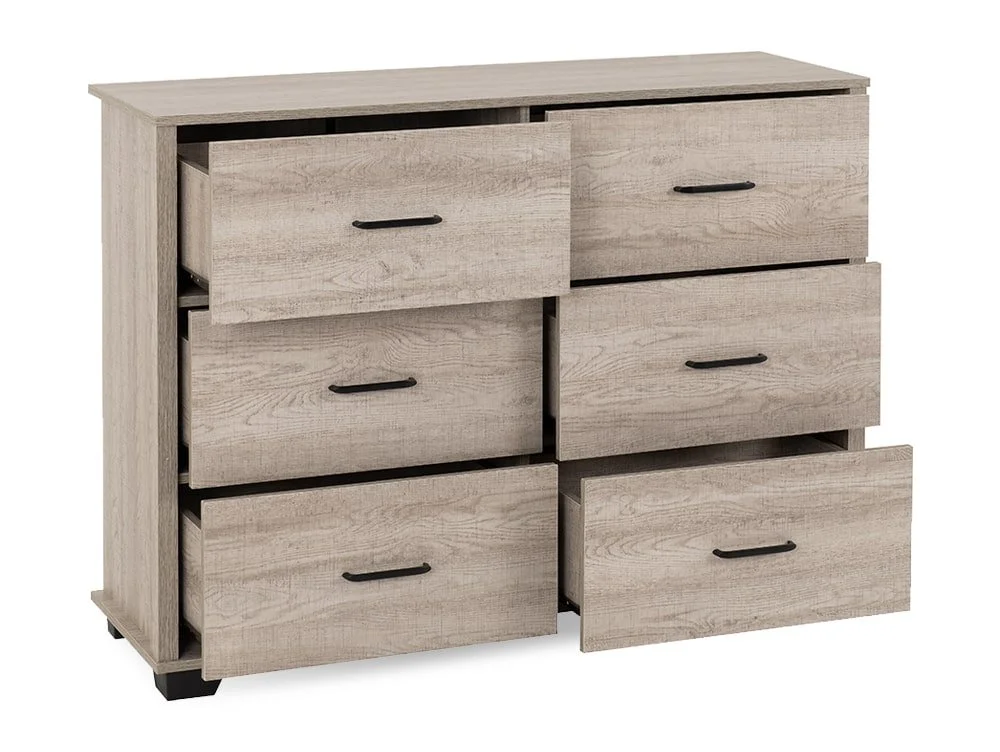 Seconique Seconique Oliver Light Oak 6 Drawer Chest of Drawers