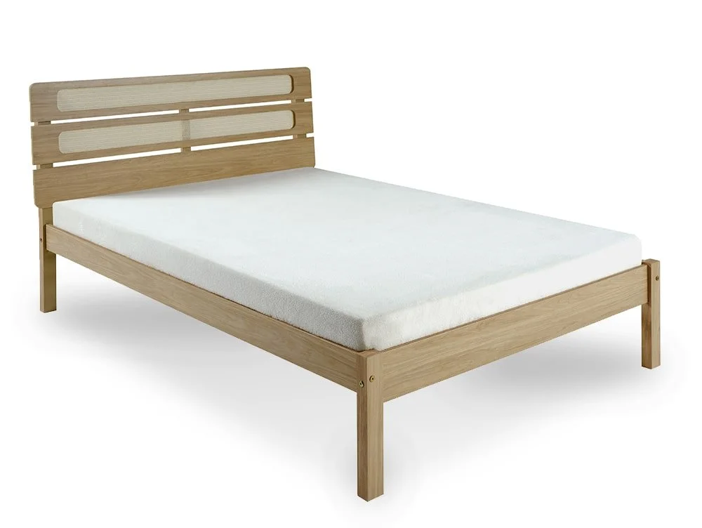 Seconique Seconique Santana 4ft6 Double Rattan and Light Oak Wooden Bedframe