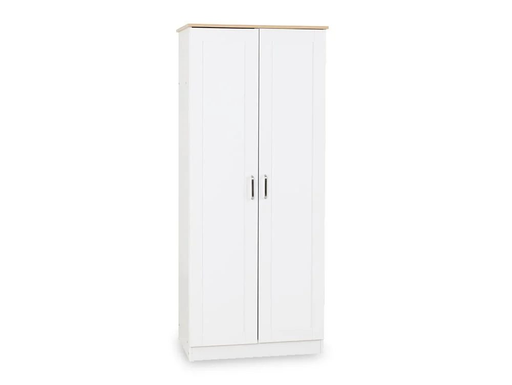 Seconique Seconique Portland White and Oak 2 Door Double Wardrobe