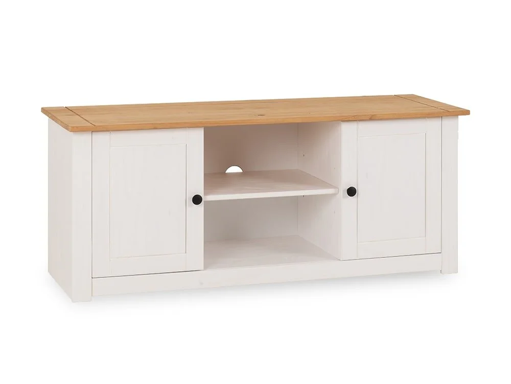 Seconique Seconique Panama White and Waxed Pine 2 Door TV Cabinet