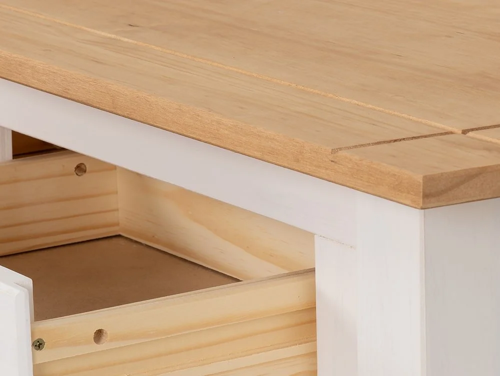 Seconique Seconique Panama White and Waxed Pine 2 Drawer Console Table