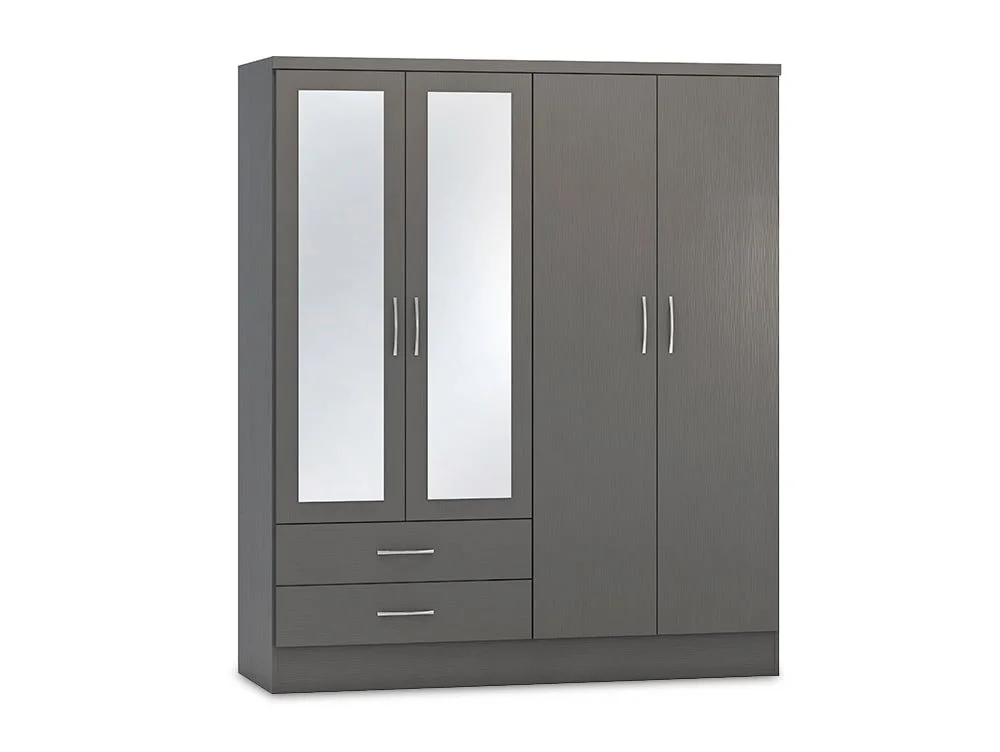 Seconique Seconique Nevada Matt Grey 4 Piece Large Bedroom Furniture Package