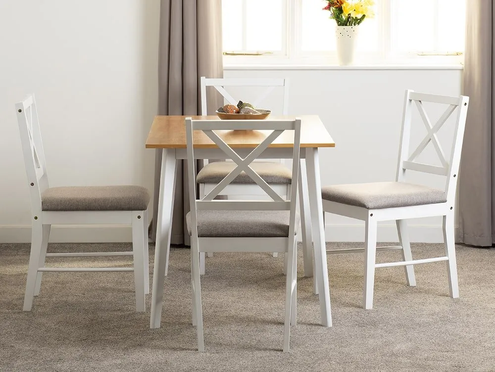 Seconique Seconique Balfour White and Oak Dining Table and 4 Chair Set