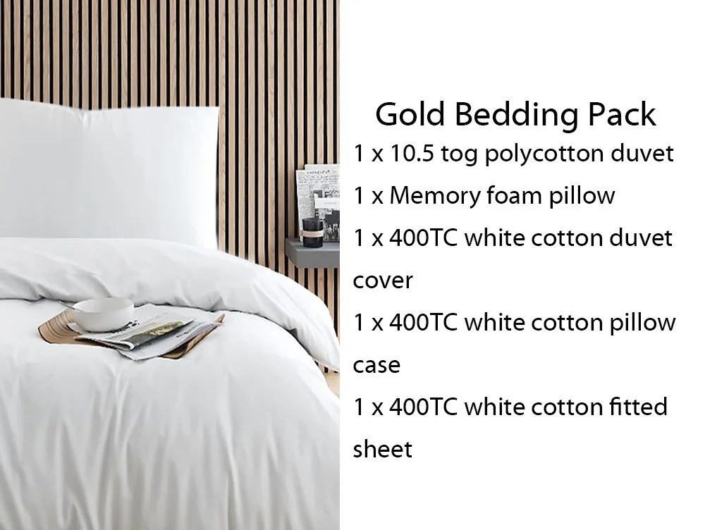 Harwood Textiles Harwood Textiles Gold 3ft Single Bedding Pack