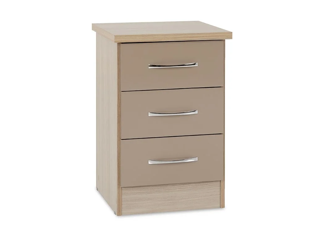 Seconique Seconique Nevada Oyster Gloss and Oak 4 Piece Large Bedroom Furniture Package