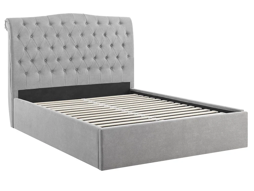 Limelight  Limelight Rosa 5ft King Size Light Grey Fabric Ottoman Bed Frame