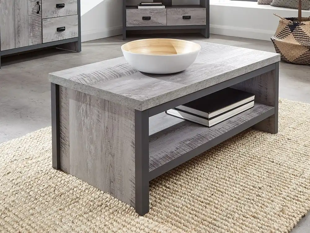 GFW GFW Boston Grey Wood Effect Coffee Table with Shelf
